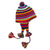 100% alpaca chullo hat, 'Tactile Rainbow' - Striped Multicolored Alpaca Chullo Hat with Pompom from Peru (image 2f) thumbail