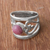 Rhodonite cocktail ring, 'Inseparable Love' - Rhodonite and Sterling Silver Cocktail Ring from Peru thumbail