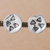 Sterling silver button earrings, 'Modern Triangles' - Triangles on 925 Sterling Silver Button Earrings from Peru thumbail