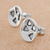 Sterling silver button earrings, 'Modern Triangles' - Triangles on 925 Sterling Silver Button Earrings from Peru (image 2b) thumbail