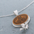 Mate gourd pendant necklace, 'Garden Birds' - Mate Gourd and Sterling Silver Bird Pendant Necklace