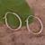 Sterling silver hoop earrings, 'Life Circles' - Oval Hoop Earrings Hand Crafted in 925 Sterling Silver (image 2) thumbail