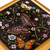Reverse-painted glass box, 'Midnight Garden' - Black Reverse-Painted Glass Decorative Box with Butterflies (image 2d) thumbail