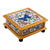 Caja decorativa de vidrio pintado al revés - Mariposas en Caja Decorativa de Vidrio Pintado al Revés Marfil