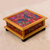 Reverse painted glass decorative box, 'Red Winter Butterflies' - Butterflies on Red Reverse Painted Glass Decorative Box (image 2) thumbail