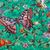 Reverse painted glass decorative box, 'Teal Winter Butterflies' - Reverse Painted Glass Teal Box with Multicolor Butterflies (image 2h) thumbail