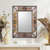 Reverse painted glass wall mirror, 'Floral Medallions' - Reverse Painted Glass Rectangular Floral Wall Mirror (image 2) thumbail