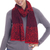 100% alpaca scarf, 'Melody of Espresso and Wine' - 100% Alpaca Scarf Patterned in Wine Strawberry and Espresso thumbail