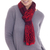 100% alpaca scarf, 'Melody of Espresso and Wine' - 100% Alpaca Scarf Patterned in Wine Strawberry and Espresso (image 2b) thumbail
