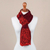 100% alpaca scarf, 'Melody of Espresso and Wine' - 100% Alpaca Scarf Patterned in Wine Strawberry and Espresso (image 2c) thumbail
