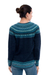 Art knit alpaca sweater, 'Playful Navy Blue' - Navy Blue 100% Alpaca Pullover Patterned Peruvian Sweater (image 2d) thumbail