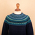 Art knit alpaca sweater, 'Playful Navy Blue' - Navy Blue 100% Alpaca Pullover Patterned Peruvian Sweater (image 2h) thumbail