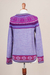 100% alpaca sweater, 'Soft Lavender' - Soft Lavender Flowers 100% Alpaca Pullover Sweater from Peru (image 2f) thumbail