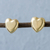 Gold plated heart stud earrings, 'Secrets of the Heart' - Gold Plated Silver Heart Shaped Stud Earrings from Peru (image 2) thumbail