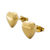 Gold plated heart stud earrings, 'Secrets of the Heart' - Gold Plated Silver Heart Shaped Stud Earrings from Peru (image 2e) thumbail