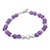 Amethyst beaded bracelet, 'Touch of Purple' - Handcrafted Amethyst and Sterling Silver Bracelet from Peru thumbail