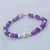 Amethyst beaded bracelet, 'Touch of Purple' - Handcrafted Amethyst and Sterling Silver Bracelet from Peru (image 2b) thumbail