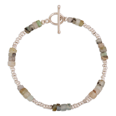 Armband aus Opalperlen - Opal- und Sterlingsilber-Perlenarmband aus Peru