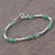 Opal beaded bracelet, 'Stylish Teal' - Opal and Sterling Silver Beaded Bracelet from Peru (image 2b) thumbail