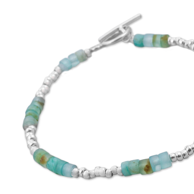 Armband aus Opalperlen - Opal- und Sterlingsilber-Perlenarmband aus Peru