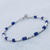 Sodalite beaded bracelet, 'Loving Blue' - Blue Sodalite and Sterling Silver Beaded Bracelet from Peru (image 2b) thumbail