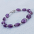 Amethyst beaded bracelet, 'Enchanted Purple' - Purple Amethyst Beaded Bracelet from Peru (image 2b) thumbail