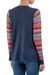 Cotton blend cardigan, 'Pisac Market in Blue' - Solid Blue Cardigan with Open Front and Multicolor Sleeves (image 2c) thumbail
