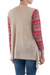Cotton blend cardigan, 'Garden in Pale Beige' - Beige Open Front Cardigan with Multicolor Floral Sleeves (image 2c) thumbail