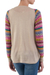 Cotton blend sweater, 'Andean Walk in Pale Beige' - Pale Beige Tunic Sweater with Multi Color Patterned Sleeves (image 2c) thumbail