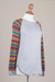 Cotton blend sweater, 'Cusco Market in Ash Grey' - Grey Tunic Sweater with Multi Color Patterned Sleeves (image 2e) thumbail