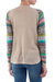 Cotton blend sweater, 'Andean Star in Pale Beige' - Pale Beige Sweater with Star Pattern Multicolor Sleeves (image 2c) thumbail