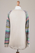 Cotton blend sweater, 'Andean Star in Pale Beige' - Pale Beige Sweater with Star Pattern Multicolor Sleeves (image 2e) thumbail