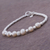 Cultured pearl beaded bracelet, 'Brilliant Enchantment' - Cultured Pearl and Sterling Silver Link Bracelet from Peru (image 2b) thumbail