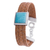 Leather and amazonite wristband bracelet, 'Simple Elegance' - Leather and Amazonite Wristband Bracelet from Peru (image 2d) thumbail
