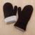 100% alpaca reversible mittens, 'Striking Contrast' - Peruvian Reversible 100% Alpaca Black and Eggshell Mittens (image 2b) thumbail