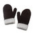 100% alpaca reversible mittens, 'Striking Contrast' - Peruvian Reversible 100% Alpaca Black and Eggshell Mittens (image 2c) thumbail