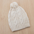 Natural 100% alpaca hat, 'Antique White' - Natural 100% Alpaca Knit Hat with Braid Motif thumbail