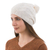 Natural 100% alpaca hat, 'Antique White' - Natural 100% Alpaca Knit Hat with Braid Motif (image 2a) thumbail