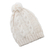 Natural 100% alpaca hat, 'Antique White' - Natural 100% Alpaca Knit Hat with Braid Motif (image 2d) thumbail