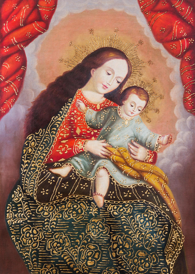 „The Virgin Rocking the Baby“ – Nachbildung der Jungfrau Mar mit dem kleinen Jesus aus der peruanischen Kolonialzeit