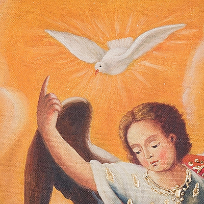 'La Anunciación' - Pintura al Óleo de la Virgen María y la Anunciación