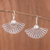 Sterling silver filigree dangle earrings, 'Yesteryear Fans' - Antiqued Filigree Fan Shaped Sterling Silver Earrings (image 2) thumbail