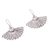 Sterling silver filigree dangle earrings, 'Yesteryear Fans' - Antiqued Filigree Fan Shaped Sterling Silver Earrings (image 2c) thumbail