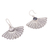 Sterling silver filigree dangle earrings, 'Yesteryear Fans' - Antiqued Filigree Fan Shaped Sterling Silver Earrings (image 2d) thumbail
