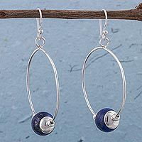 Lapis lazuli dangle earrings,