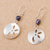Cultured pearl flower dangle earrings, 'Iridescent Petals' - Peruvian 925 Sterling Silver Cultured Pearl Floral Earrings