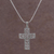 Sterling silver pendant necklace, 'Latticed Cross' - Artisan Crafted Sterling Silver Cross Necklace from Peru (image 2) thumbail