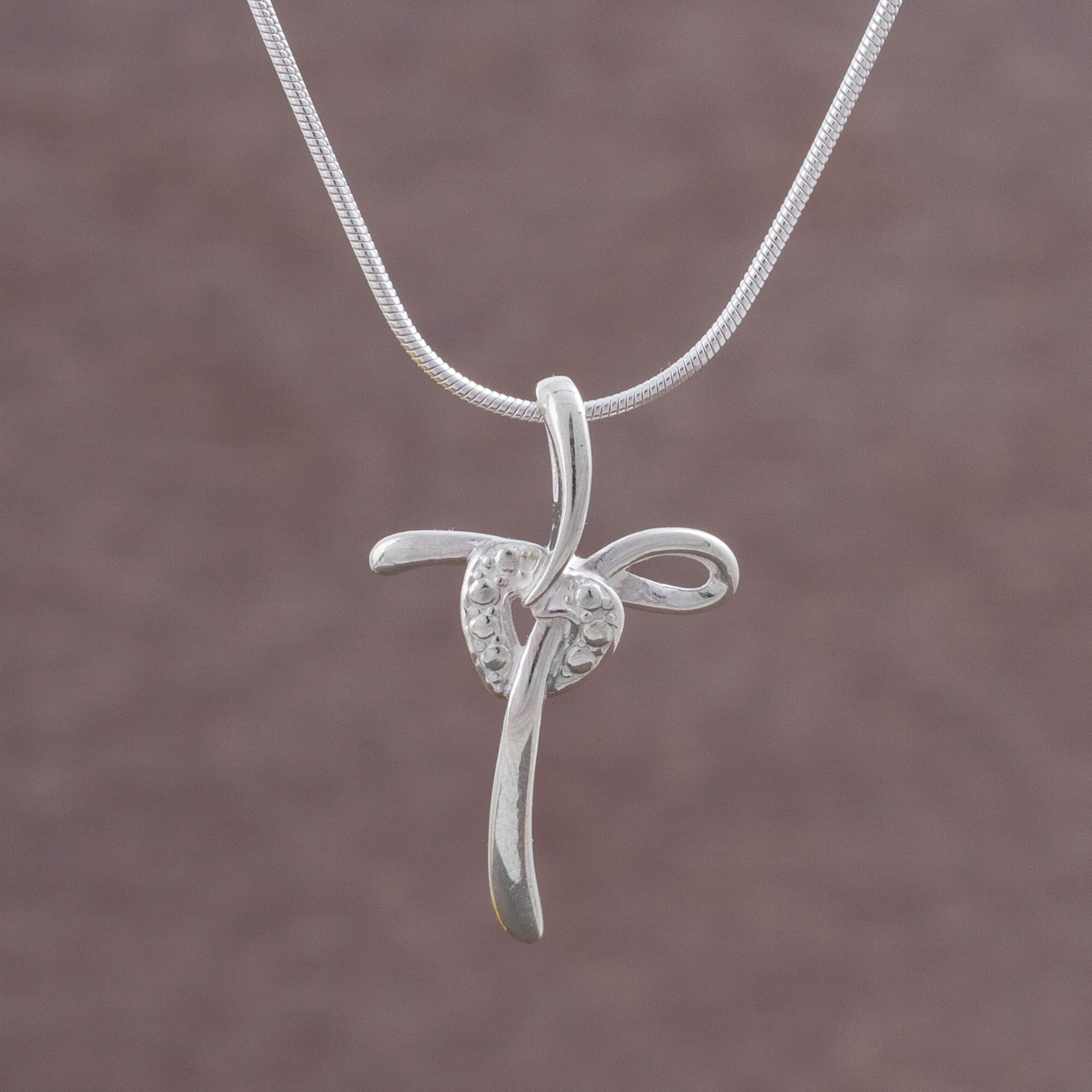 Sterling Silver Heart Cross Charm Pendant Jewelry