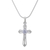 Sterling silver pendant necklace, 'Cross Sparkle' - Sterling Silver and CZ Cross Pendant Necklace from Peru thumbail