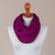 Alpaca blend infinity scarf, 'Fashionable Andes in Magenta' - Knit Alpaca Blend Infinity Scarf in Magenta from Peru (image 2c) thumbail